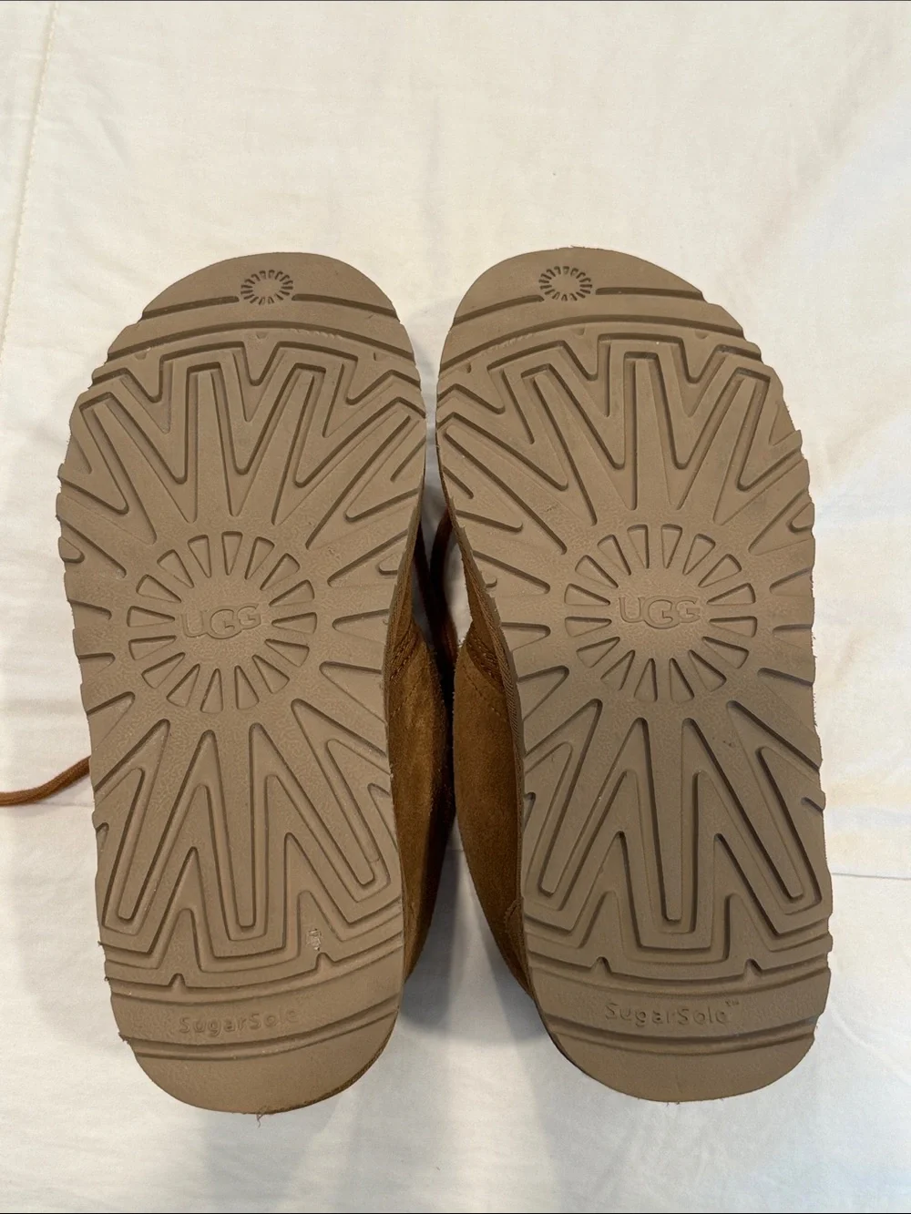 UGG Chestnut Suede Lace-Up Ankle Booties